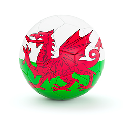 Image showing Soccer football ball with Wales flag