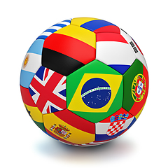 Image showing Soccer ball with world countries flags isolated