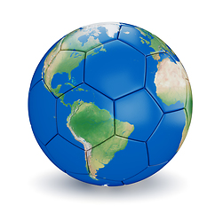 Image showing Soccer ball shaped earth