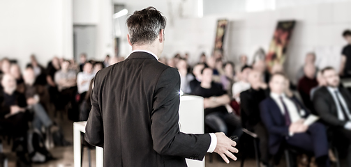 Image showing Speaker at Business Conference and Presentation.