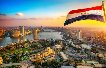 Image showing The flag flies over Cairo