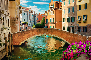 Image showing Venice bridge at sunset