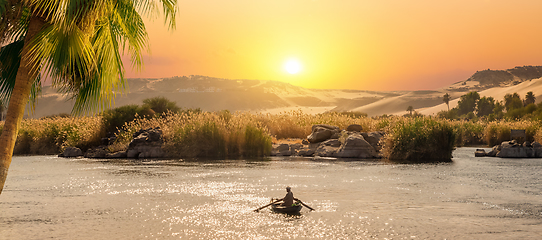 Image showing View of Great Nile in Aswan