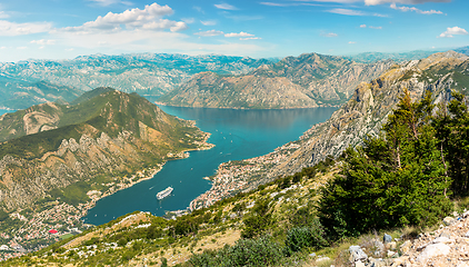 Image showing View of bay of Kotor in Montenegro