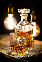 Image showing Whiskey and lamp lighting