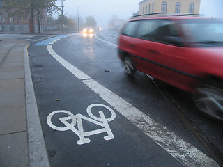 Image showing Misty morning traffic