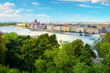 Image showing landmarks of Budapest at summer