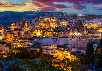 Image showing lights of the town of Goreme