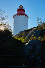 Image showing Lighthouse in Swedish village Landsort on the island of Oja