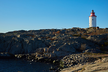 Image showing Lighthouse in Swedish village Landsort on the island of Oja