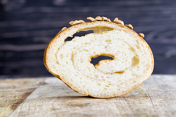 Image showing Cut half tasty Wheat bun