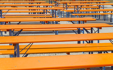 Image showing beer benches and tables