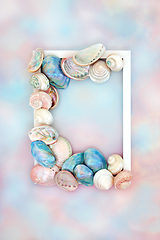 Image showing Mother of Pearl Sea Shell Background Frame