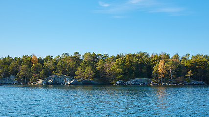 Image showing Baltic sea meets rocks in stockholm archipelago.