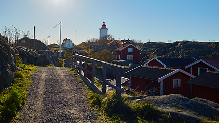 Image showing Lighthouse in Swedish village Landsort on the island of Oja