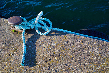 Image showing Background texture of coiled marine or nautical rope