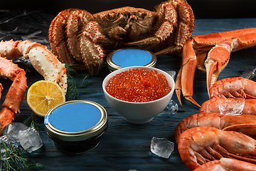 Image showing Set of fresh seafood