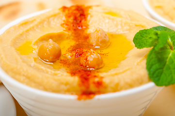 Image showing Hummus with pita bread