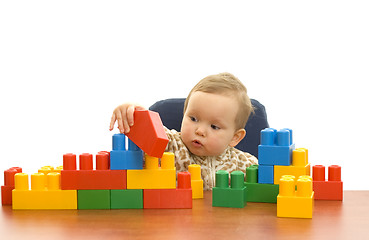 Image showing Cute baby with blocks