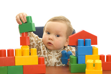 Image showing Cute baby with blocks
