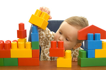 Image showing Cute baby with blocks