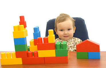 Image showing Cute baby with blocks