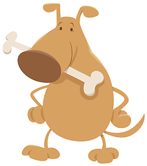 Image showing dog with bone cartoon