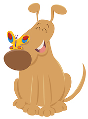 Image showing dog with butterfly cartoon