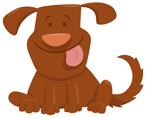 Image showing funny dog with tongue cartoon