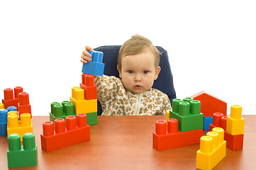 Image showing Cute baby with blocks