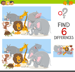 Image showing find differences game with animals