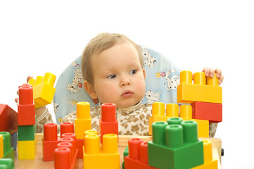 Image showing Cute baby with blocks