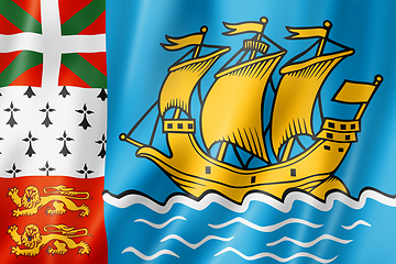 Image showing Saint Pierre and Miquelon flag, Overseas Territories of France