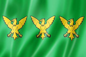 Image showing Caernarfonshire County flag, UK