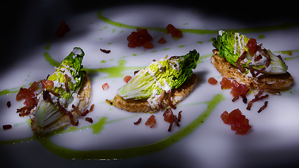 Image showing Caesar salad on table. Healthy food style