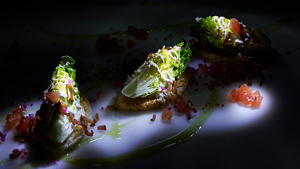 Image showing Caesar salad on table. Healthy food style