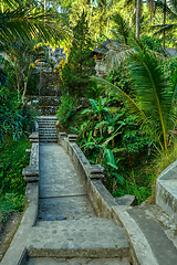 Image showing trails around royal tombs at Gunung Kawi Indonesia