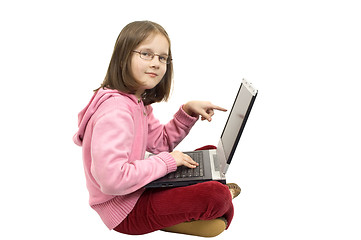 Image showing Young girl with laptop