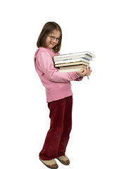 Image showing Young girl with books