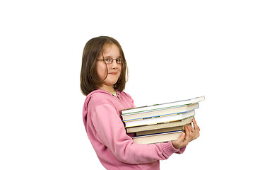 Image showing Young girl with books