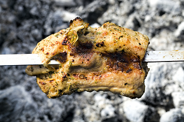 Image showing fried on a fire