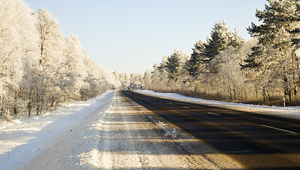 Image showing wide winter road