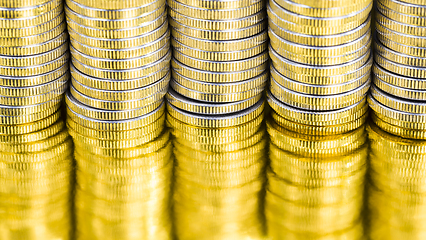 Image showing a pile of silver coins