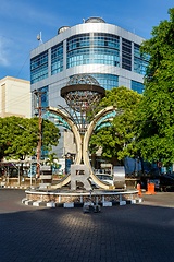 Image showing Tugu Zero Point on the street of Manado, Indonesia