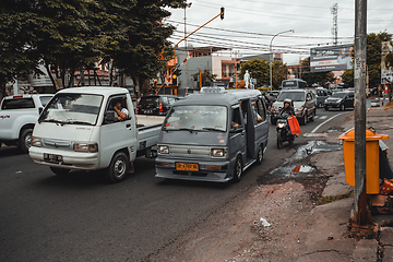 Image showing Morning traffic on Manado street, Indonesia