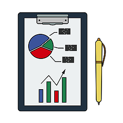 Image showing Writing Tablet With Analytics Chart Icon