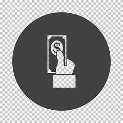 Image showing Hand Hold Dollar Banknote Icon