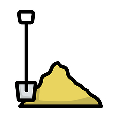 Image showing Icon Of Construction Shovel And Sand