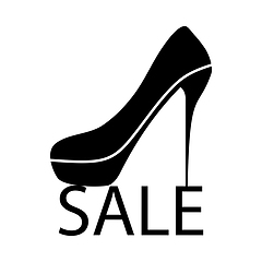 Image showing High Heel Shoe On Sale Sign Icon