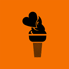 Image showing Valentine Icecream With Heart Icon